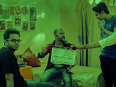 Film direction class with students learning scene composition at MDFA