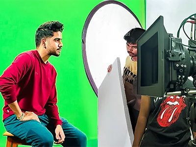 Students learning film making with professional equipment at MDFA Mumbai
